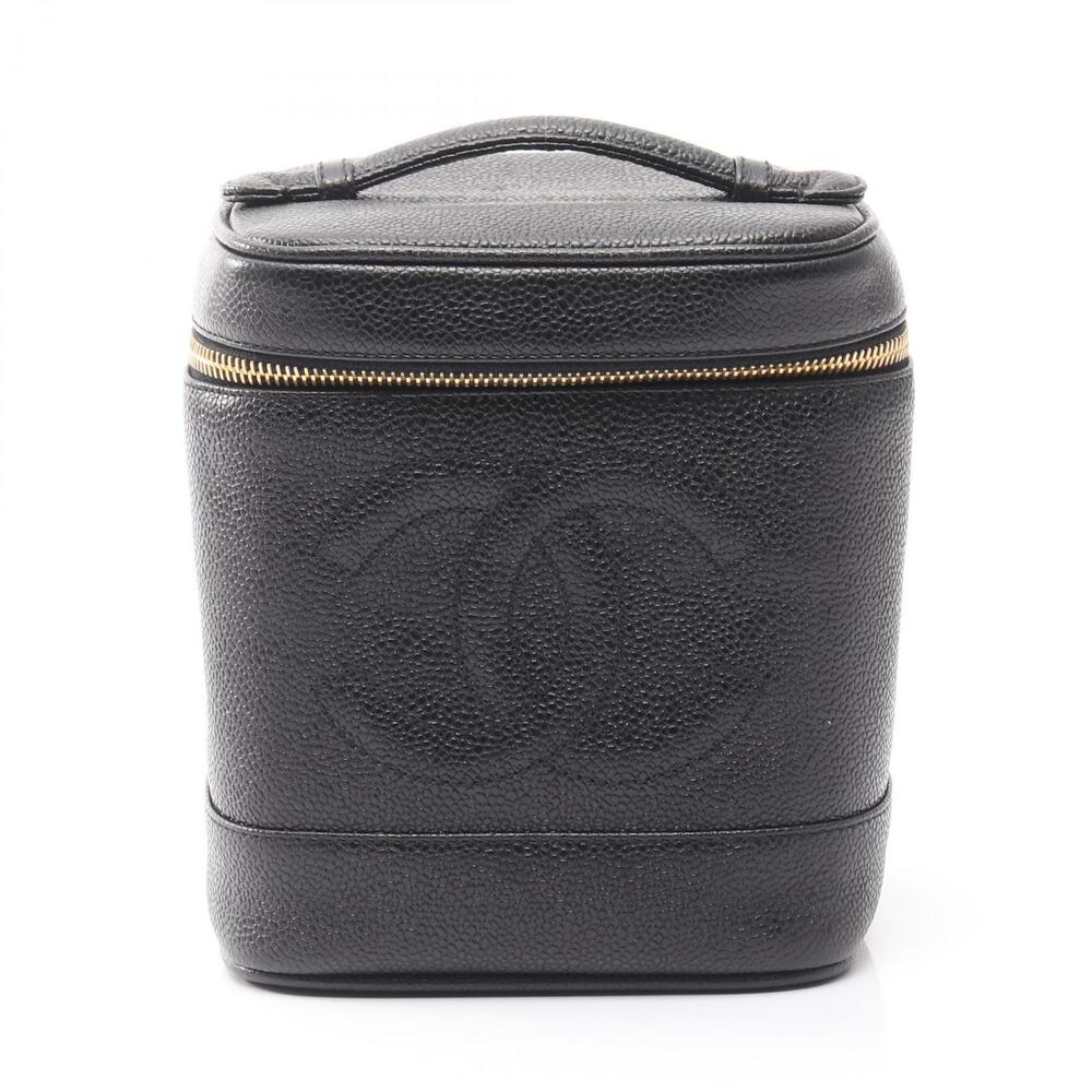 Chanel Coco Mark Handbag Leather Calfskin Cowhide Black